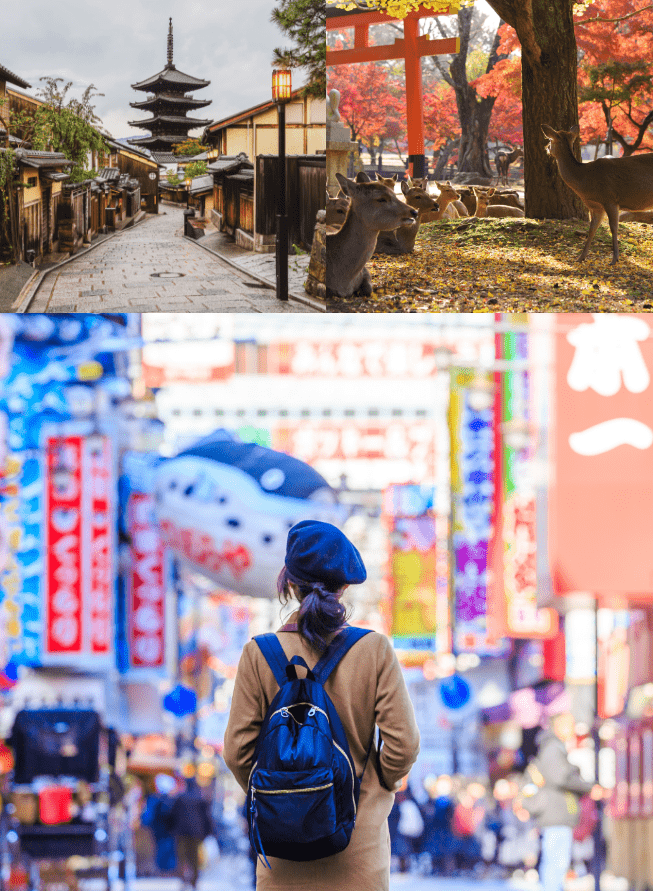 関西の観光地を巡るイメージ画像